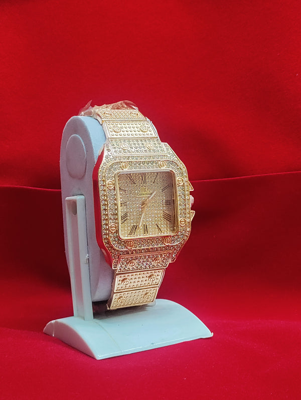 Rose Gold Crystal Luxury Watch